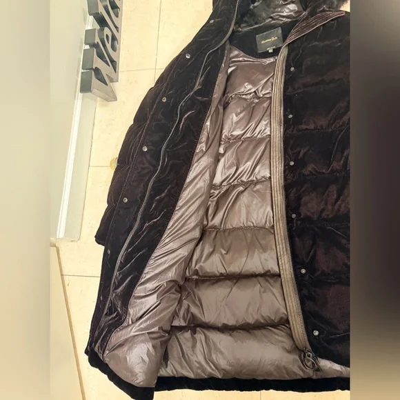 Massimo Dutti Dark Brown Puffer Jacket - Picture 10 of 11